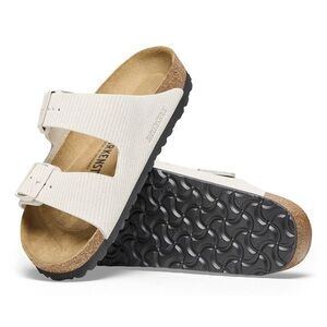 NWT Birkenstock Arizona Suede Embossed Corduroy Antique White EU 36 US 6